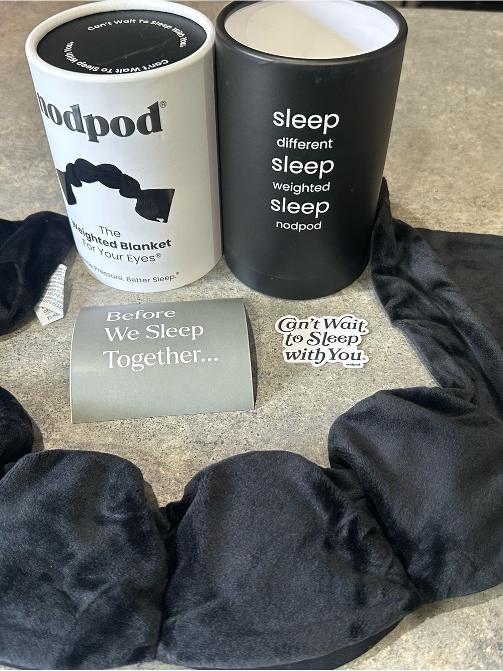 Black Weighted Sleep Mask -Nodpod